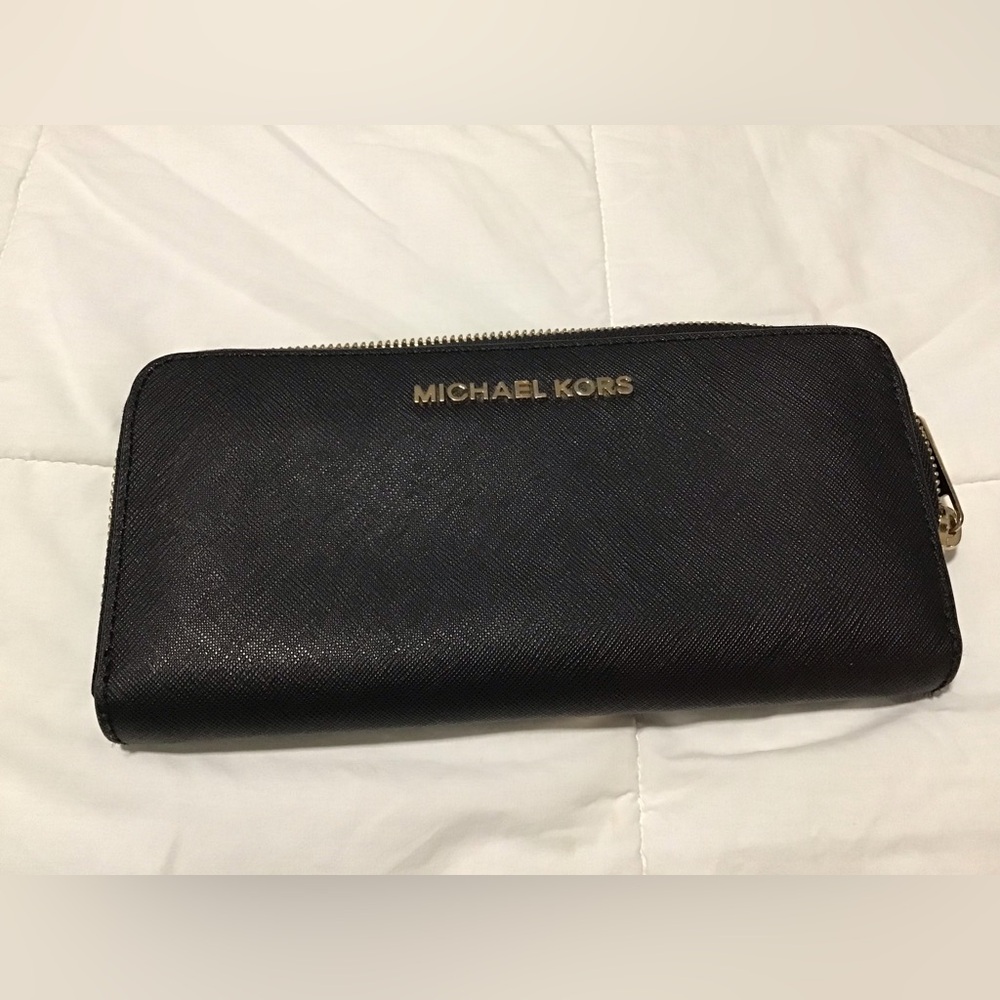 Michael Kors Black Zip-Around Wallet